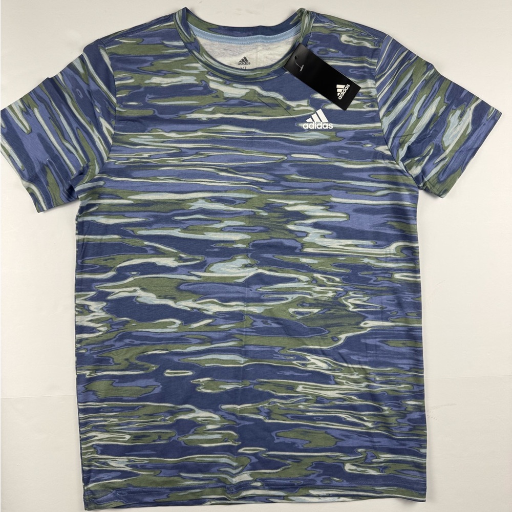 Adidas Big Boys short sleeve liquid camo print T-shirt